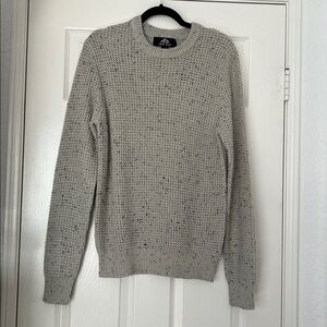 Cabin Fever Waffle Knit Sweater with Speckles in Gray
